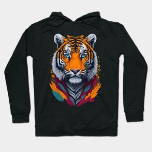 Wildlife Tiger Face Art Hoodie